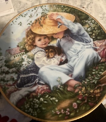 Reco 1989 Sandra Kuck A TIME TO LOVE March of Dimes Series Puppy Ltd Ed Plate