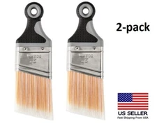 Wall & Trim Short Angle 2" Paint Brush for Paint and Stain, Comfort Grip, 2-pack