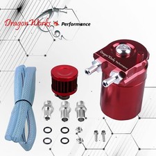 Oil Catch Can Reservoir Baffled Tank Breather Filter Universal Red Fits Honda