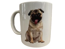 BNIB Customised White Ceramic Coffee Mug I Love My Pug Photo Print Gift Ware