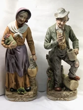 VTG 15"  ARTMARK Old Man & Woman Figurines JAPAN
