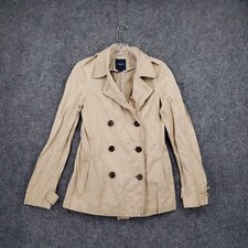 Gryphon Coat Womens Xs Brown Double Breasted Jacket Long Sleeve Notched Vented