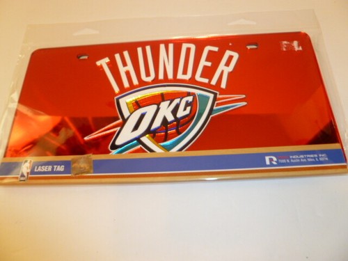 Oklahoma City OKC Thunder NBA Red Mirrored Laser Cut License Plate Laser Tag - Picture 2 of 5