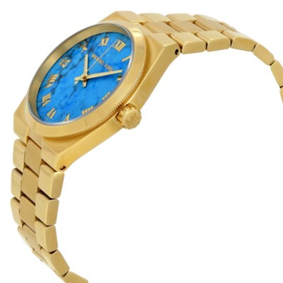 Michael Kors MK5894 Turquoise Dial Womens Watch Gold Stainless