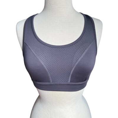 Jockey Size Small Gray Sports Bra Pullover Racerback Padded