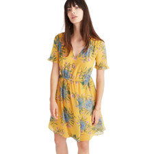 Madewell Sweetgrass Ruffle-Sleeve Dress in Painted Blooms Size 0