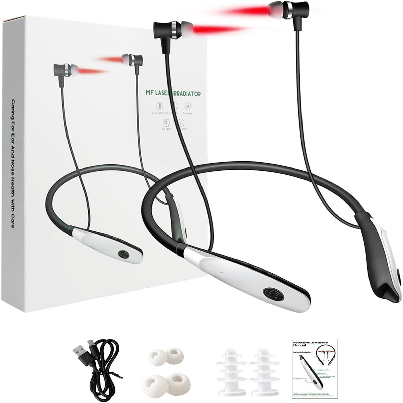 Tapones para los oídos infrarrojos para tinnitus dispositivo para tinnitus luz roja luz roja tapones para los oídos