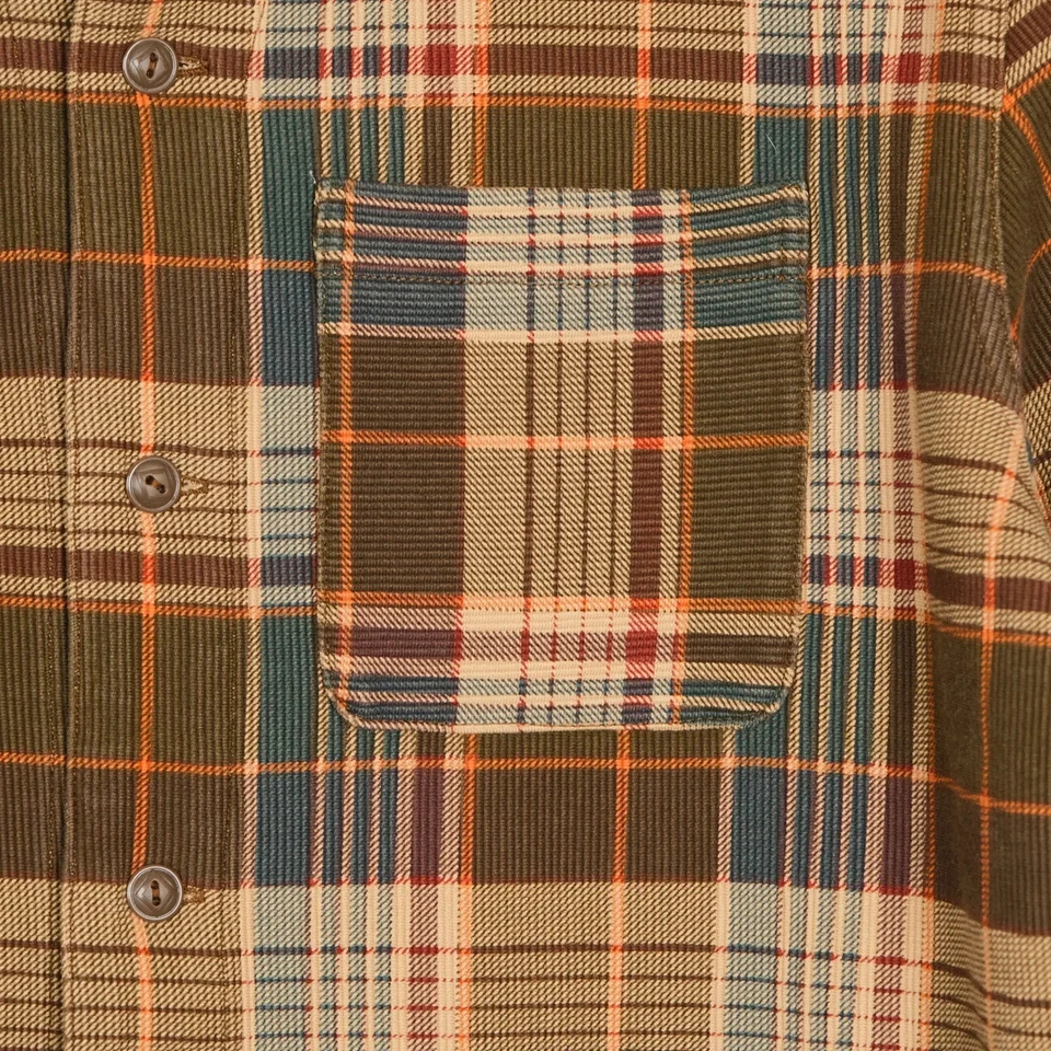 Con etiquetas RRL Ralph Lauren Grueso Cordón Textura Cuadros Camisa de Trabajo Sobreshir G1N Foto 4 de 4