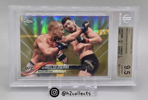 Georges St-Pierre 2018 Topps Chrome GOLD Refractor /50 UFC BGS 9.5 GEM MINT 