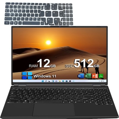 PC Laptop 16'' | Intel i7-N5095 Quad-Core 12GB RAM 512GB SSD Windows 11 USB3.0×2