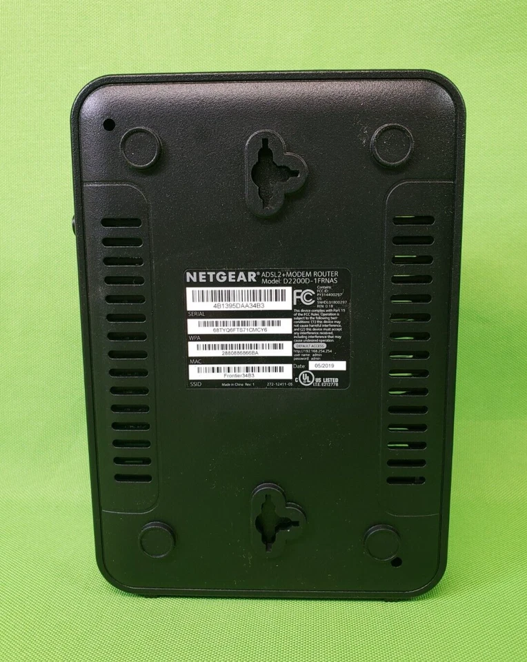 Frontier NetGear DSL Modem with WiFi ADSL2+ Router Model D2200D-1FRNAS - Image 3 of 4