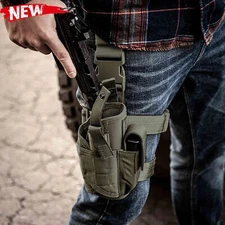 Tactical Drop Leg Holster Adjustable Gun Holster Thigh Pistol Holder w/Mag Pouch