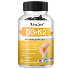 Vitamin D3+K2 -30/60/120 Tablets - Vitamin D3 5000IU - Vitamin K2 300MCG