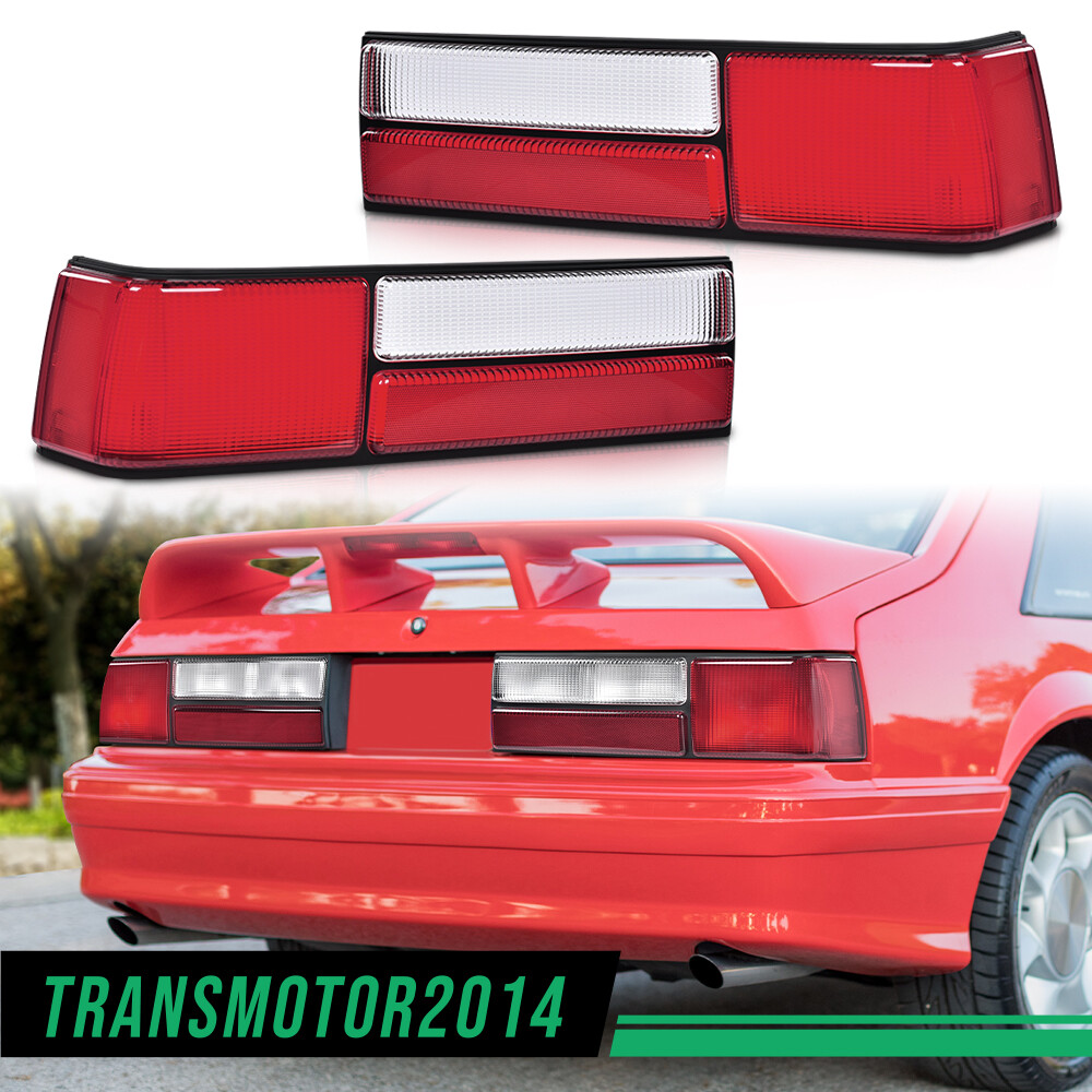 Ford Mustang Tail Lights Black LED Tail Lights For 1987-1993 Ford Mustang - Left & Right Pair - Clear Lens, Built-in Resistors 87-93 Mustang Tail Lights - Foto 4