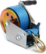 Heavy Duty 1000LBS 26FT Hand Winch Hand Crank Strap Gear Winch ATV Boat Trailer