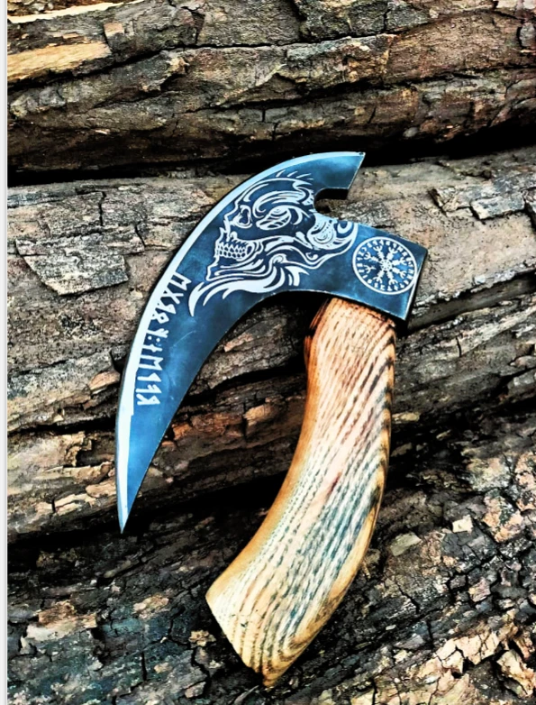 Custom Pizza Cut slicer handmade, damascus steel blade axe perfect sharp Gift