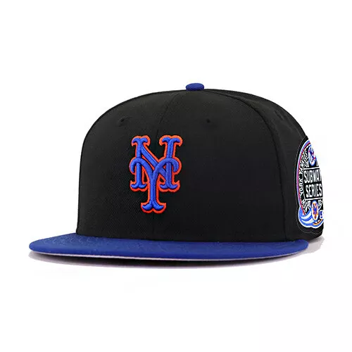 New Era New York Mets Black Fitted Hat MLB Official 2000 Subway