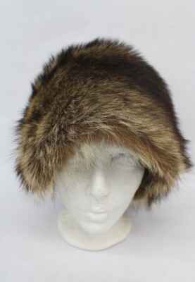 MINT NATURAL RACCOON FUR HAT WOMEN WOMAN SIZE ALL | eBay display picture 3