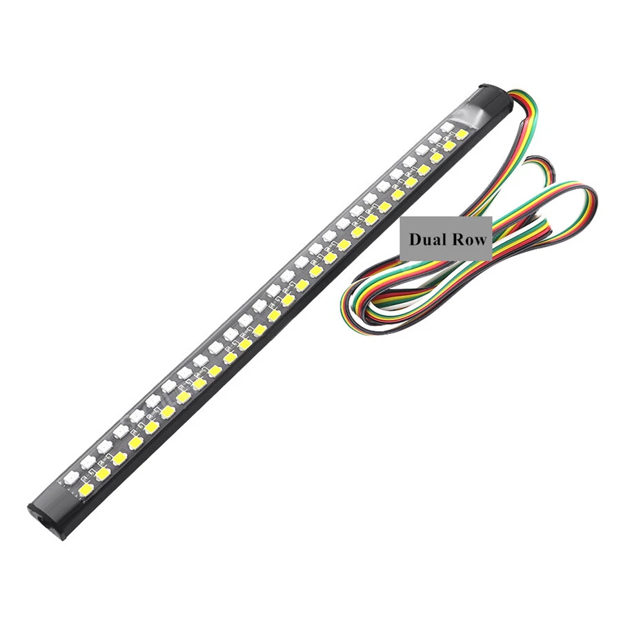 2Pcs Motorcycle Double Color Strip Tail Lights LED Rear Turn Signal Brake Light - Image 4 of 4