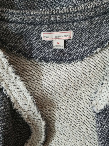 Gap Ladies Knit Dark Blue Double Breasted Jacket Zip Up Punk Biker Jacket Sz M - Picture 5 of 5