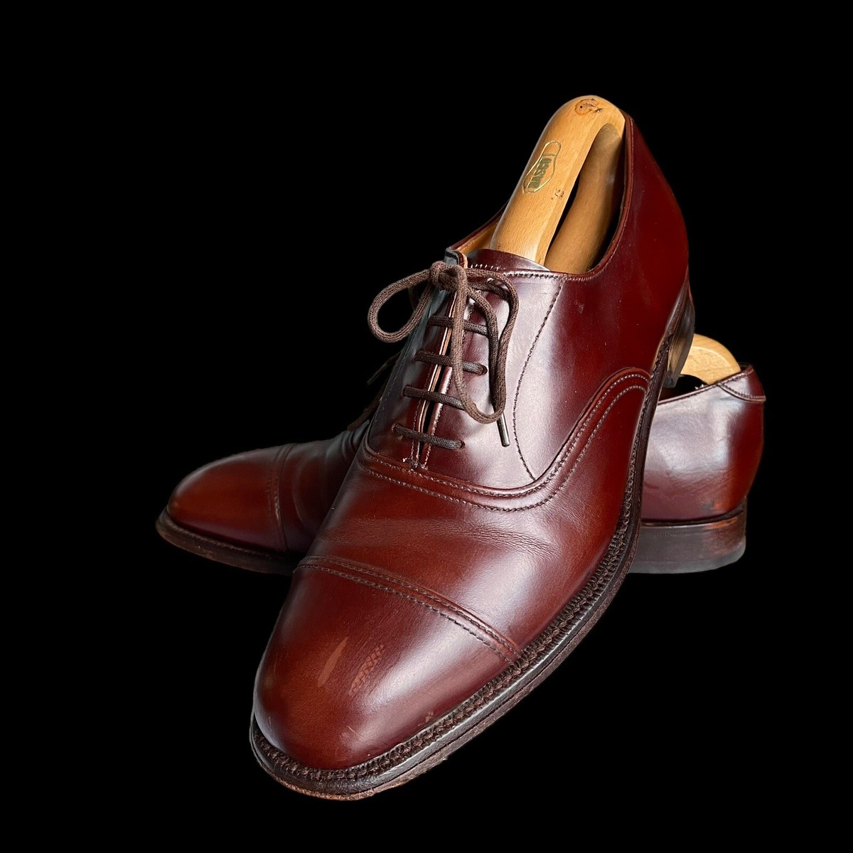 JOSEPH CHEANEY OXFORD SHOES CHESTNUT BROWN LEATHER UK 6.5 “ISIS 