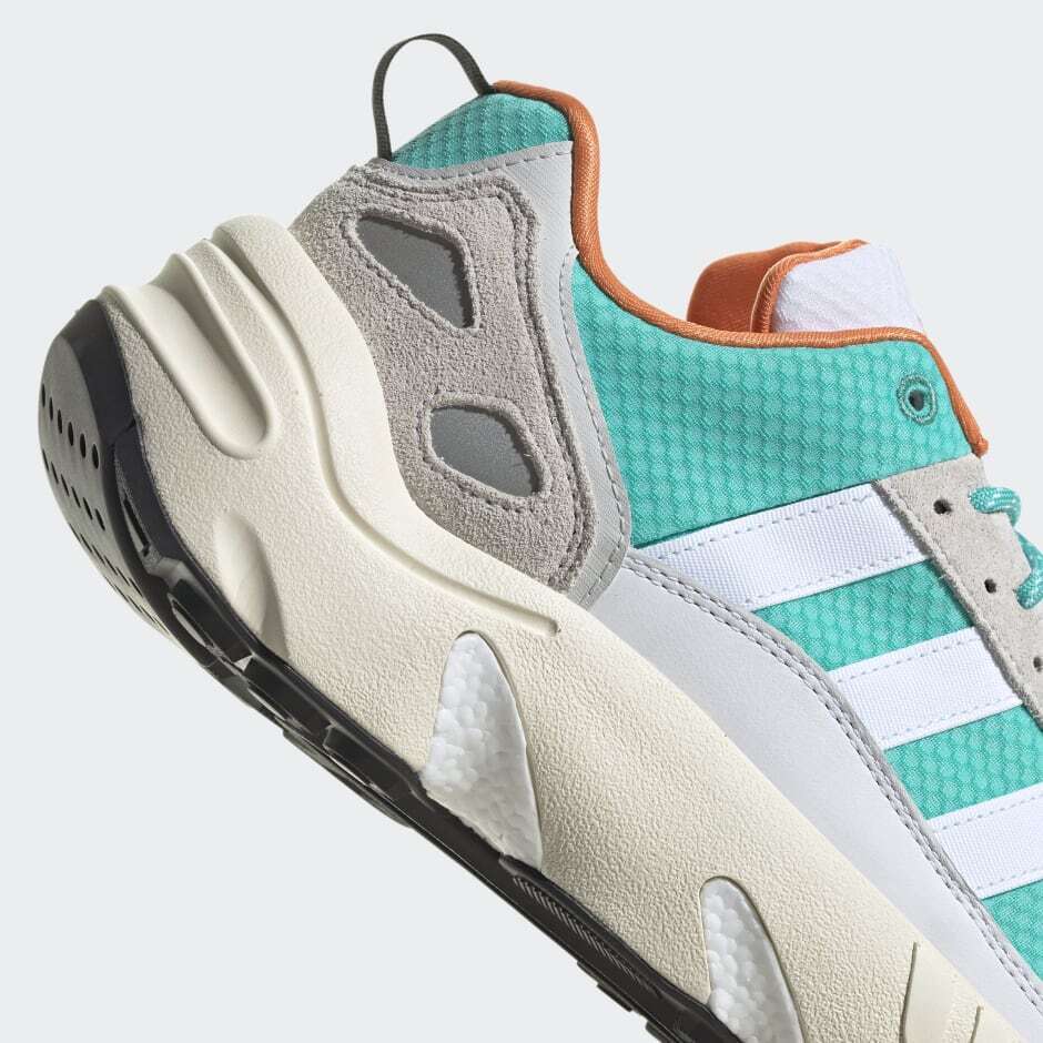 Adidas Men's ZX 22 BOOST SHOES GY6693 Cloud White/Mint Rush/ Solar Orange