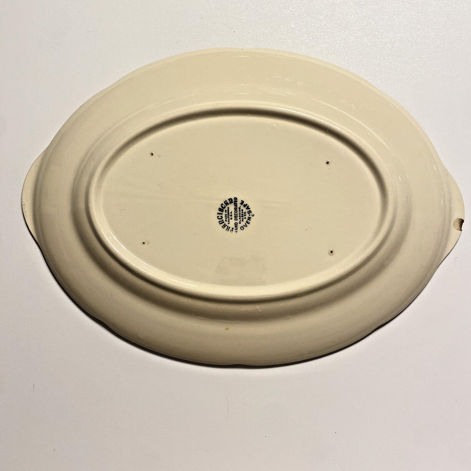 Franciscan Apple Oval Serving Platter 14" Dish Made in USA 1950s Vtg FLAW