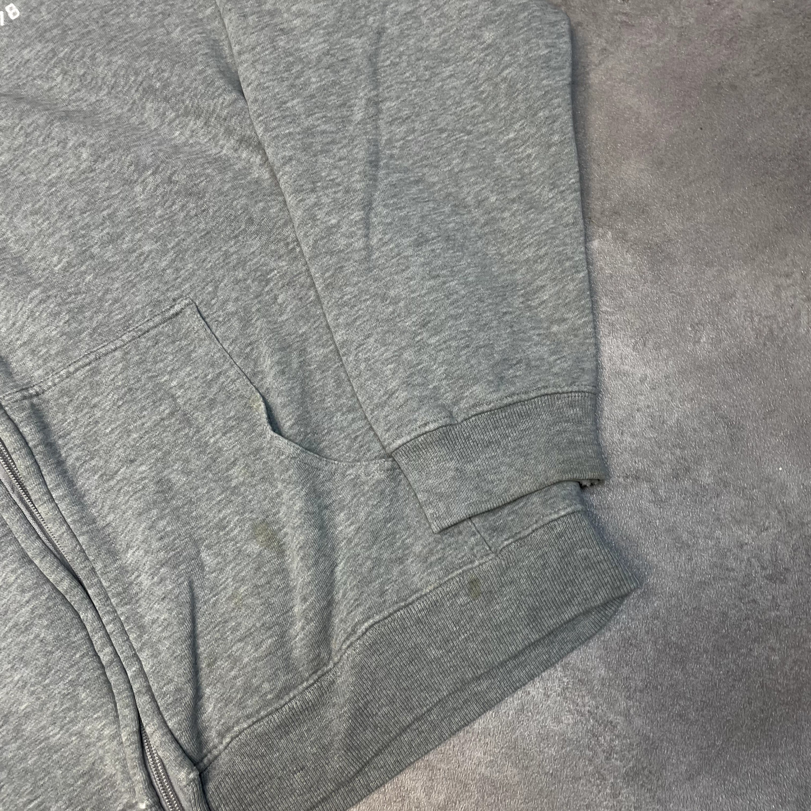 Chaps Hoodie Mens Y2K Full-Zip Spellout Sweatshirt, Grey, Large image 5