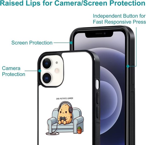Sad Potato Cartoon For iPhone SE XS XR Max 5 6 7 8 Plus Anti scratch Cover - Picture 8 of 25