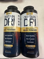 2-Pack Certain Dri Body Powder Men & Women Maximum Sweat Absorption & Moisture