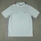 Vineyard Vines Polo Shirt Mens Medium Blue Striped Performance Golf Short Sleeve