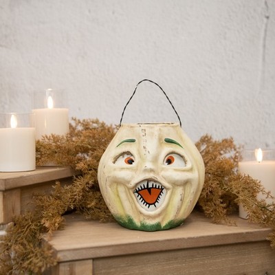 Primitive Halloween White Ragon House Jack O Lantern Pumpkin Choir Boy Bucket 7 