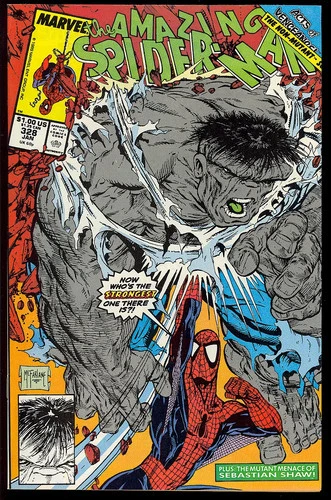 Amazing Spider-Man #328 Hulk Last Todd McFarlane Issue Marvel Comic 1990 VF