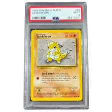 🔥 Sandshrew – Pokemon Base Set 1999 – PSA 9 MINT – Vintage WOTC – #62