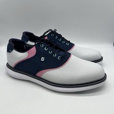 FootJoy Traditions Saddle Golf Shoes White Navy Pink Men’s Size 13