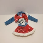 Vintage Barbie Western Fun Fashions Cowgirl Denim Jacket Skirt Fringe Set 1994