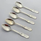 5 Towle DIANE Sterling Silver 3 5/8" Demitasse Spoons - 36g - Excellent!