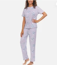 FN by Flora Nikrooz Women’s Pajama Floral Lilac Set XXL  Pant & Top Super Soft