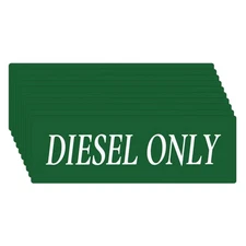 10-Pack Diesel Only Sticker, 6×2" Labels for Diesel Engines, Green and White