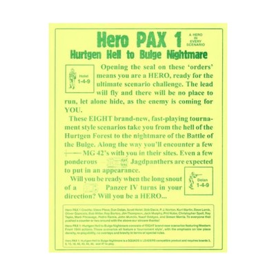 Critical Hit ASL Hero Pax 1 - Hurtgen Hell to Bulge Nightmare (2002) Bag New
