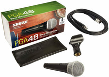 Shure PGA48-XLR Dynamic Vocal Mic With 15 XLR Cable On/Off Switch