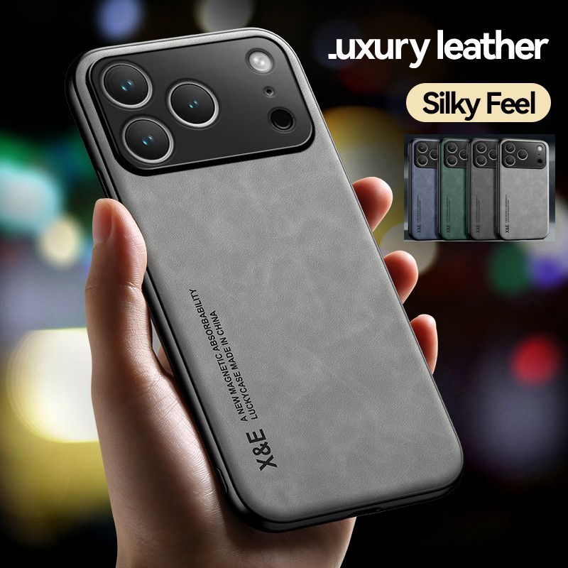 Leather Case For iPhone 18 17 Pro Max 16 15 14 13 12 Magnetic Shockproof Cover