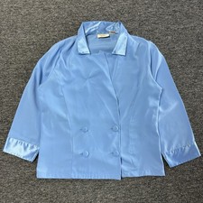 Vintage 90s Gold Label Victoria's Secret Soft Blue Satin Sleep Shirt - Size P