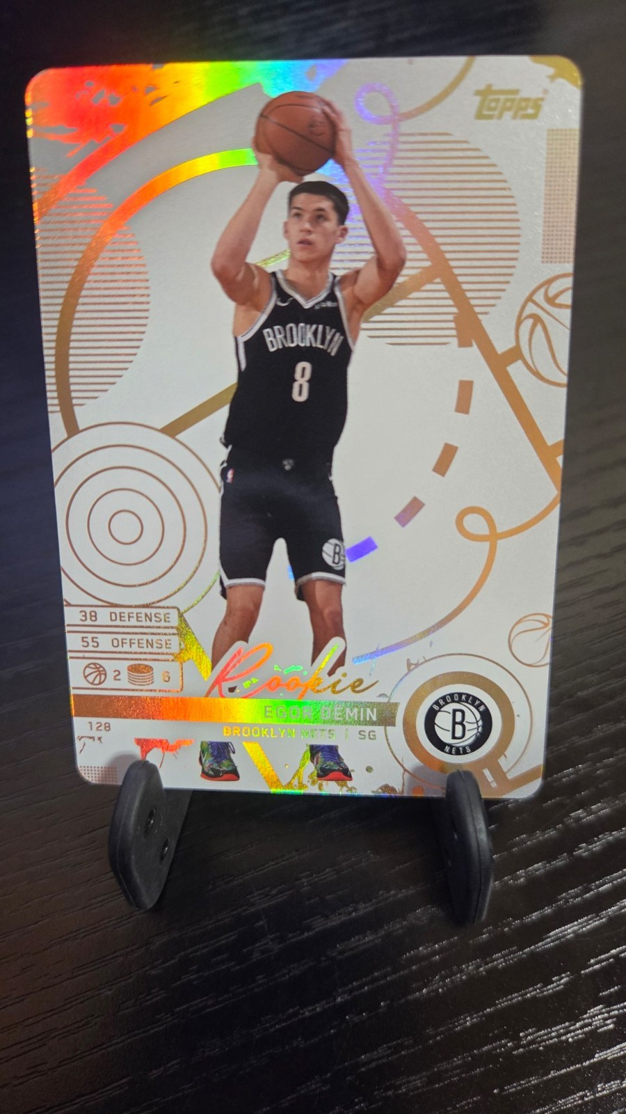 2025-26 Topps Match Attax Egor Demin #128 Common Blue Rookie Nets RC