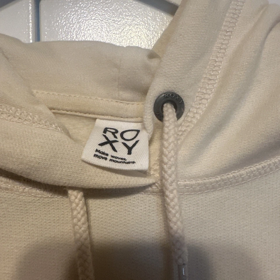 Sudadera con capucha para mujer Roxy Shoreside Hawaii tapioca beige crema mediana Foto 2 de 4