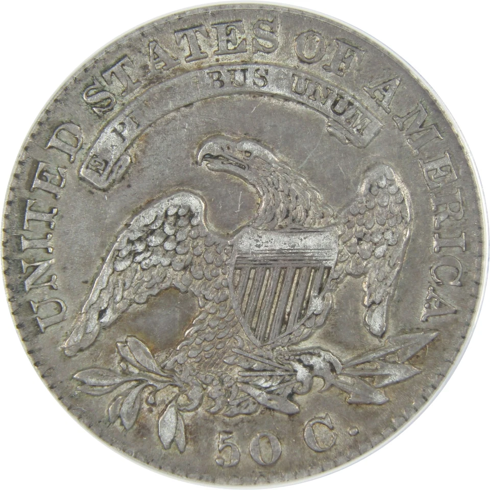 Серебряная монета номиналом 50 центов 1832 с изображением бюста и крышкой AU 50 детализация ANACS SKU:I16159 - Изображение 4 из 4