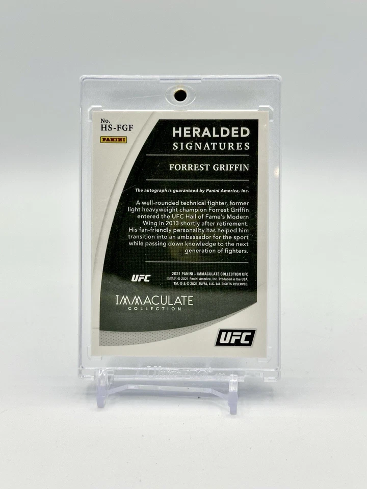 2021 Immaculate UFC Forrest Griffin Heralded Signatures Autograph Card #’d /99 - Image 2 of 3