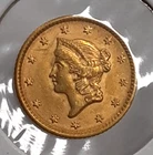 1852 Liberty Head Gold $1 Dollar Type 1 Coin AU