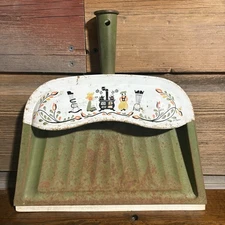 Vtg Dust Pan Jv Reed USA Made Signed M Tabor Cookstove Farmhouse Kitchen Patina
