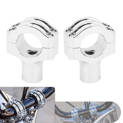 Chrome Handlebar Top Clamp Riser Adapter 1''to 1.25'' For Harley Low Rider S FXLRS